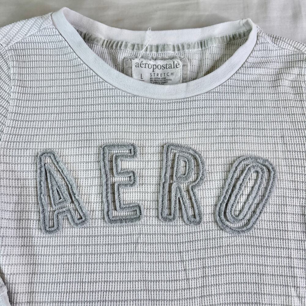 Aeropostale Y2K Striped Tee Shirt Large - Picture 2 of 5
